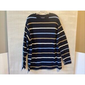 roundtree yorke sweater men’s L striped navy (NWT)